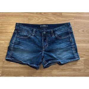 Silver Jean Shorts Womens Size 32 Toni Denim Blue Mid Rise Distressed Casual